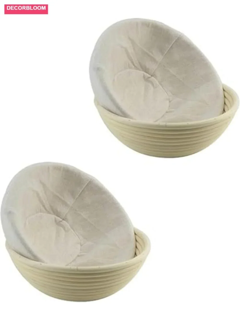Cotton Flax Bread Proofing Basket Liners 9 inch Set of 2 Reusable